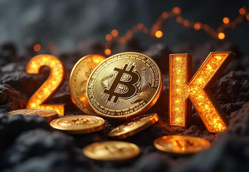 Representação visual de bitcoin 200K