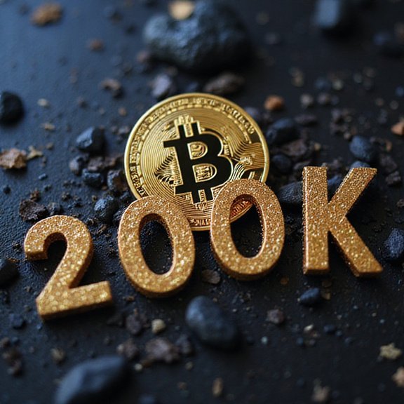 Representação visual sobre bitcoin 200K